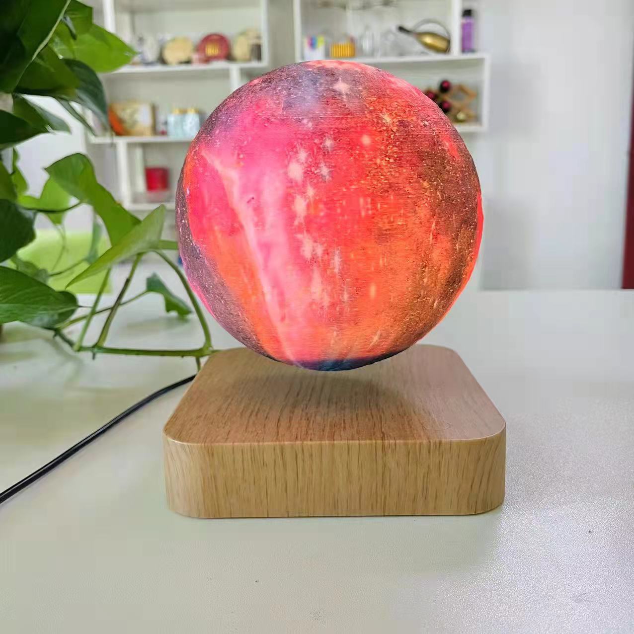 Lámpara lunar con impresión 3D, táctil, levitación magnética, lámpara de noche 